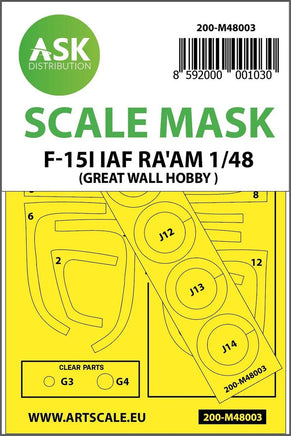 1/48 Art Scale F-15I Ra'am Double-Sided Painting Mask for Great Wall Hobby 48003