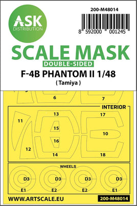 1/48 Art Scale F-4B Phantom Double-Sided Painting Mask for Tamiya 48014