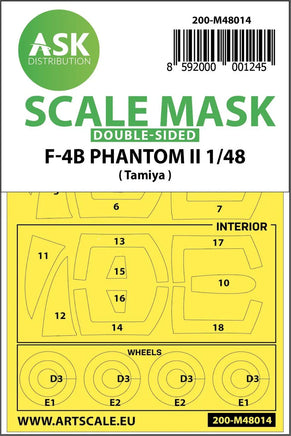 1/48 Art Scale F-4B Phantom Double-Sided Painting Mask for Tamiya 48014