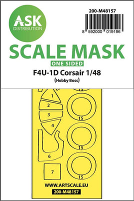 1/48 Art Scale F4U-1D Corsair One-Sided Express Mask for Hobby Boss 48157