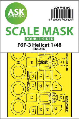 1/48 Art Scale F6F-3 Hellcat Double-Sided Express Fit Mask for Eduard 48199