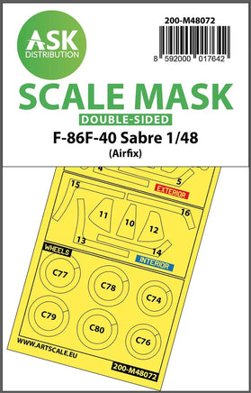 1/48 Art Scale F-86F-40 Sabre Double-Sided Mask for Airfix 48072