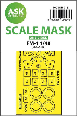 1/48 Art Scale FM-1 One-Sided Express Fit Mask for Eduard 48215