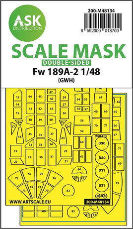 1/48 Art Scale Fw 189A-2 Double-Sided Express Mask for GWH 48134