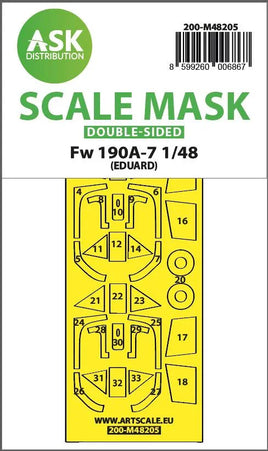 1/48 Art Scale Fw 190A-7 Double-Sided Express Fit Mask for Eduard 48205