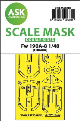 1/48 Art Scale Fw 190A-8 Double-Sided Express Fit Mask for Eduard 48207