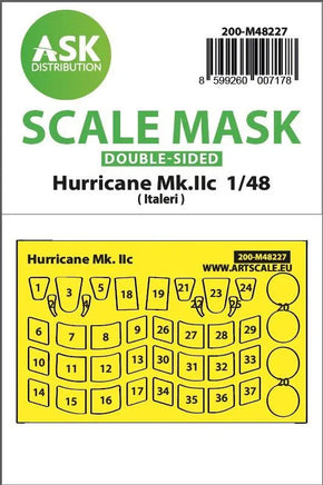 1/48 Art Scale Hawker Hurricane Mk.IIc Double-Sided Express Mask for Italeri 48227