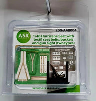 1/48 Art Scale Hurricane Seat with Textile Seat Belts, Buckels and Gun Sight (Two Types) 48004