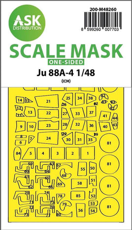 1/48 Art Scale Ju 88A-4 One-Sided Express Fit Mask for ICM 48260