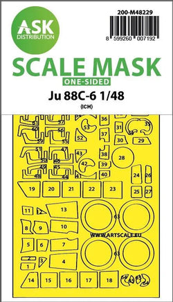 1/48 Art Scale Ju 88C-6 One-Sided Express Fit Mask for ICM 48229