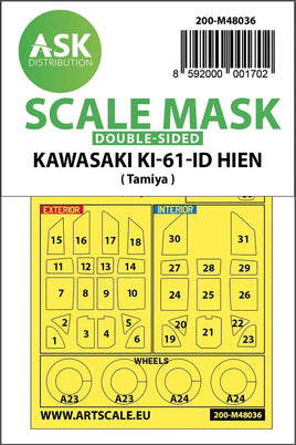 1/48 Art Scale Kawasaki Ki-61-ID Hien Double-Sided Painting Mask for Tamiya 48036