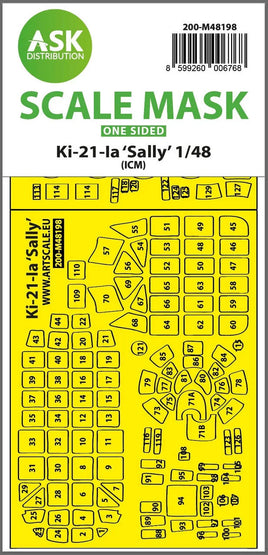1/48 Art Scale Ki-21-Ia Sally One-Sided Express Fit Mask for ICM 48198