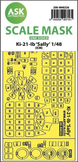 1/48 Art Scale Ki-21-Ib Sally One-Sided Express Fit Mask for ICM 48226