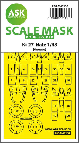 1/48 Art Scale Ki-27 Nate Double-Sided Express Mask for Hasegawa 48130