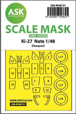 1/48 Art Scale Ki-27 Nate One-Sided Express Mask for Hasegawa 48131