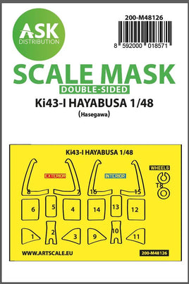 1/48 Art Scale Ki-43-I Hayabusa Double-Sided Express Mask, Self-Adhesive and Pre-Cutted for Hasegawa 48126