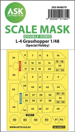 1/48 Art Scale L-4 Grasshopper Double-Sided Self-Adhesive Mask for Special Hobby 48079