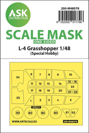 1/48 Art Scale L-4 Grasshopper One-Sided Self-Adhesive Mask for Special Hobby 48078
