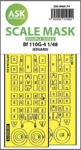 1/48 Art Scale Me 110G-4 Double-Sided Express Fit Mask for Eduard 48174
