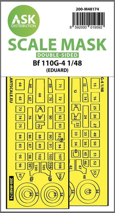 1/48 Art Scale Me 110G-4 Double-Sided Express Fit Mask for Eduard 48174
