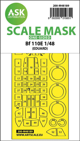 1/48 Art Scale Messerschmitt Bf 110E One-Sided Express Fit Mask for Eduard 48189