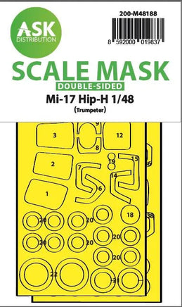 1/48 Art Scale Mil Mi-17 Hip-H Double-Sided Express Fit Mask for Trumpeter 48188