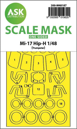 1/48 Art Scale Mil Mi-17 Hip-H One-Sided Express Fit Mask for Trumpeter 48187
