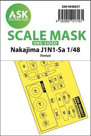 1/48 Art Scale Nakajima J1N1-Sa One-Sided Express Mask for Tamiya 48057