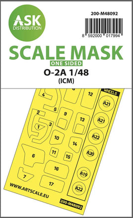 1/48 Art Scale O-2A One-Sided Mask Self-Adhesive Pre-Cutted for ICM 48092
