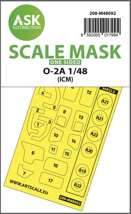 1/48 Art Scale O-2A One-Sided Mask Self-Adhesive Pre-Cutted for ICM 48092