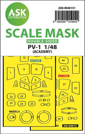 1/48 Art Scale PV-1 Ventura Double-Sided Express Fit Mask for Academy 48151