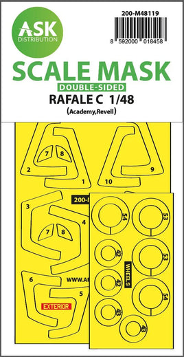 1/48 Art Scale Rafale C Double-Sided Express Mask, Self-Adhesive and Pre-Cutted for Academy 48119
