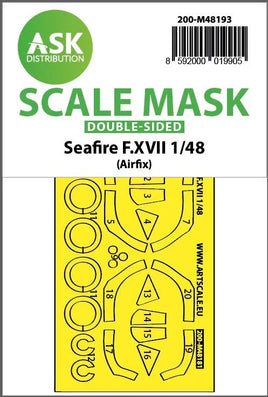 1/48 Art Scale Seafire F.XVII Double-Sided Fit and Self Adhesive Express Mask for Airfix 48193