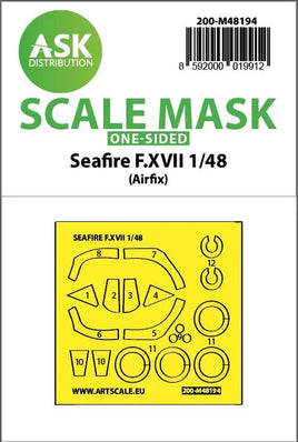 1/48 Art Scale Seafire F.XVII One-Sided Fit and Self Adhesive Express Mask for Airfix 48194