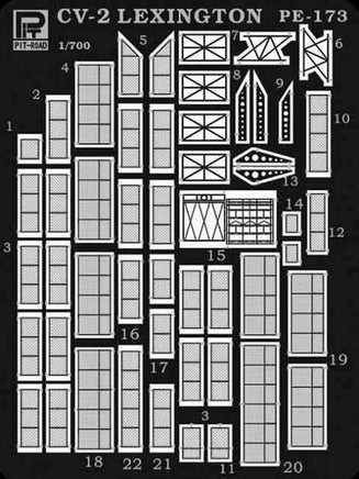 1/700 Pitroad PE for USN Aircraft Carrier CV-2 Lexington Class PE173