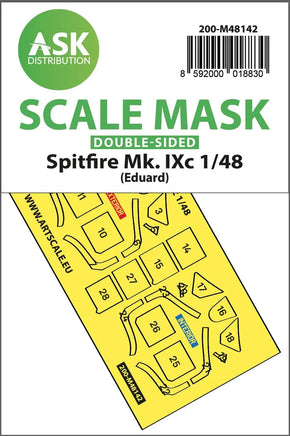 1/48 Art Scale Spitfire Mk.IXc Double-Sided Express Fit Mask for Eduard 48142