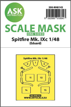 1/48 Art Scale Spitfire Mk.IXc One-Sided Express Fit Mask for Eduard 48143