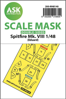1/48 Art Scale Spitfire Mk.VIII Double-Sided Express Fit Mask for Eduard 48140