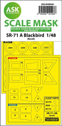 1/48 Art Scale SR-71 A Blackbird Double-Sided Incl Red Lines Mask for Revell 48048