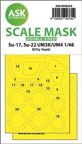 1/48 Art Scale Su-17, Su-22 UM3K/UM4 Double-Sided Express Fit Mask for Kitty Hawk 48258