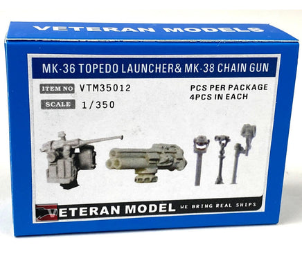 1/350 Veteran Model MK-36 Torpedo Launcher& MK-38 Chain Gun 35012