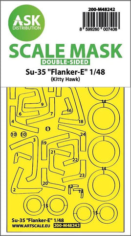 1/48 Art Scale Su-35 Flanker-E Double-Sided Express Fit Mask for Kitty Hawk 48242