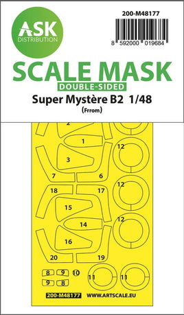 1/48 Art Scale Super Mystere B2 Double-Sided Express Fit Mask for FRROM - Special Hobby 48177