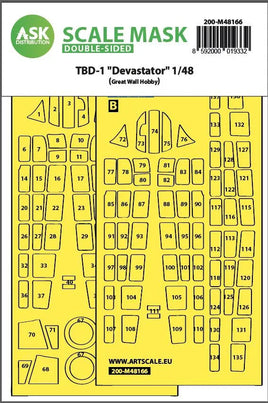 1/48 Art Scale TBD-1 Devastator Double-Sided Fit Express Mask for Great Wall Hobby 48166