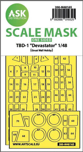 1/48 Art Scale TBD-1 Devastator One-Sided Fit Express Mask for Great Wall Hobby 48165