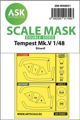1/48 Art Scale Tempest Mk.V Double-Sided Express Mask for Eduard 48051