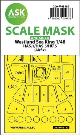 1/48 Art Scale Westland Sea King HAS.1/HAS.5/HU.5 One-Sided Express Fit Mask for Airfix 48182