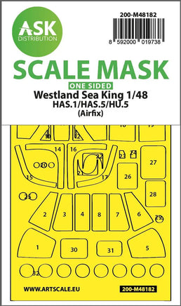 1/48 Art Scale Westland Sea King HAS.1/HAS.5/HU.5 One-Sided Express Fit Mask for Airfix 48182