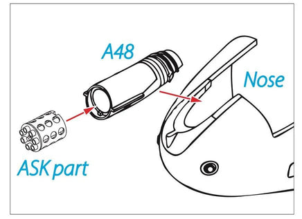 1/48 Art Scale A-10C Rotary Gun Flash Suppressor 3D Print for ACA 48024