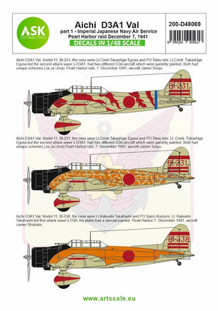 1/48 Art Scale Aichi D3A1 Val Part 1 - Pearl Harbor Raid, 7. December 1941 48069